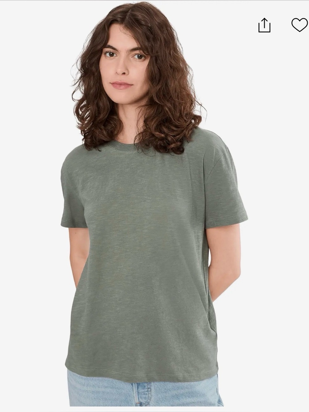 Pact Women’s Castor Green OG Cotton Essential Crewneck Tee